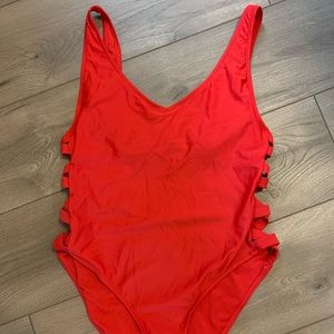 Red bathing suit
